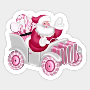 Retro Vintage Pink Santa Claus Sticker